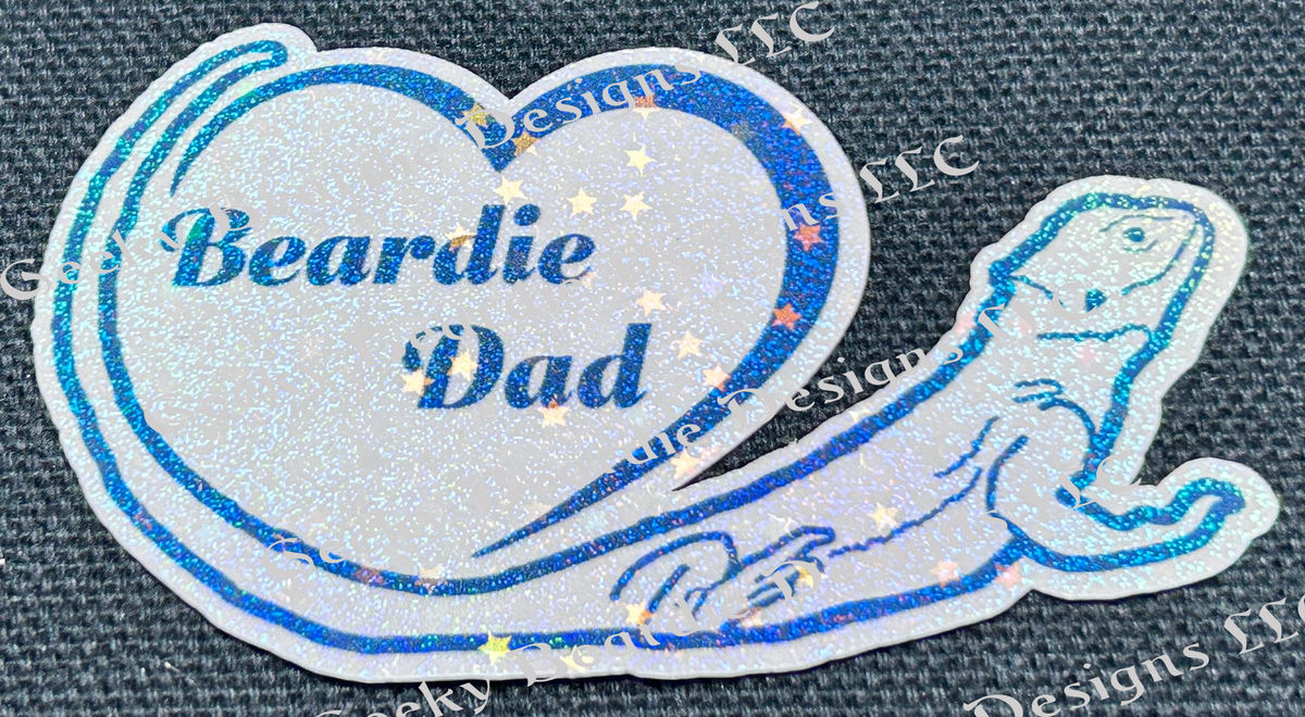 Beardie Love Dad Sticker
