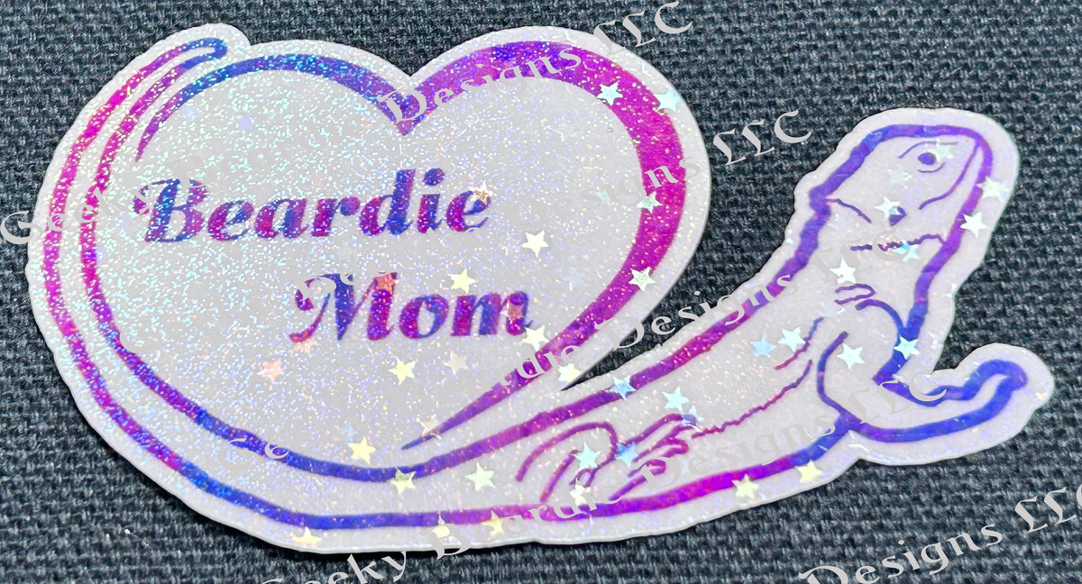 Beardie Love Mom Sticker