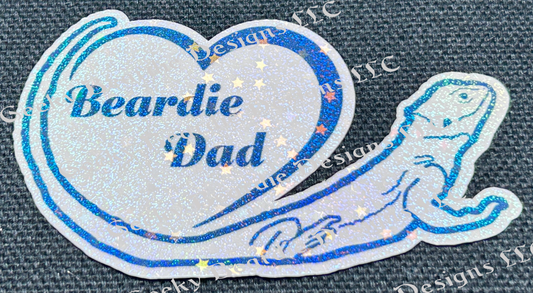 Beardie Love Dad Sticker