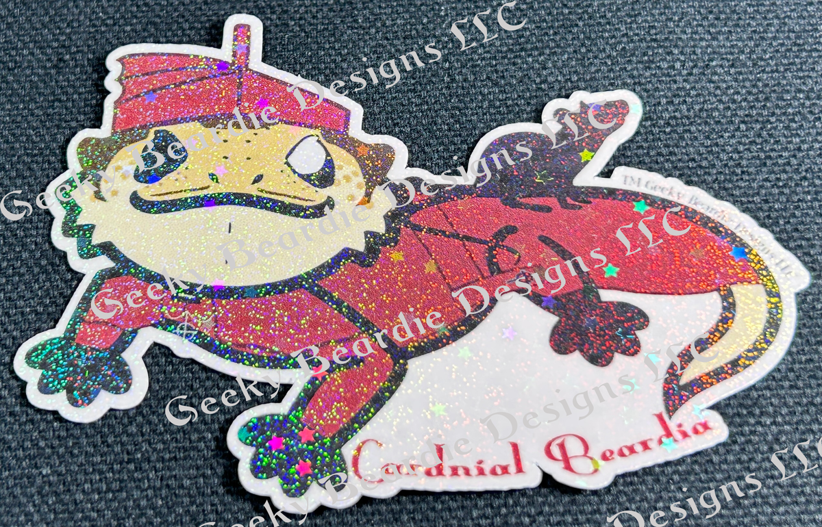 Cardinal Beardia Sticker