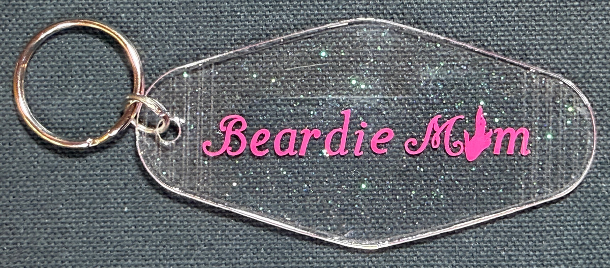 Beardie Mom Keychain
