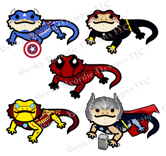 Super Beardies, Series 1 Sticker Pack